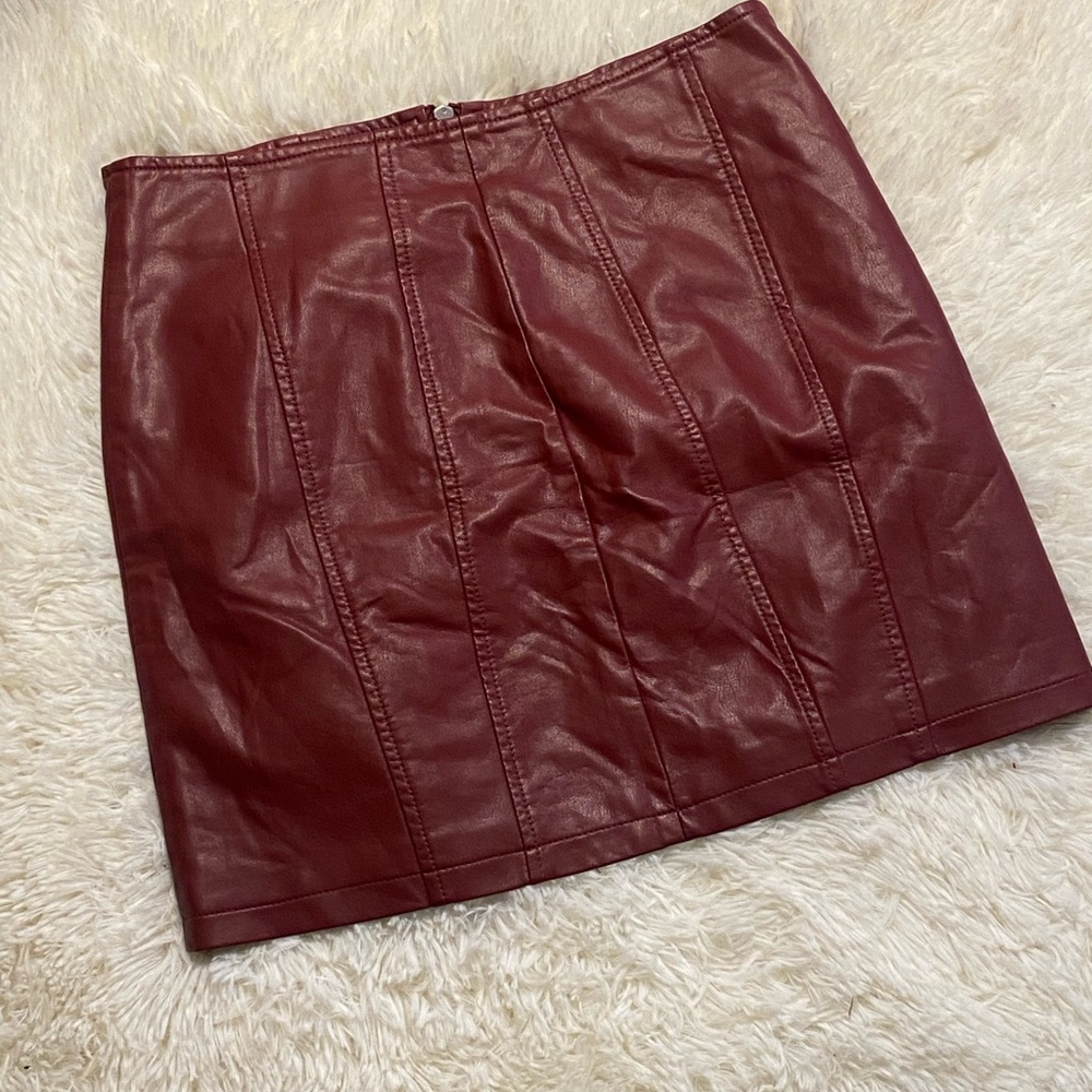Free People Burgundy Mini Skirt